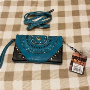 NWT Turquoise Studded American Bling Crossbody